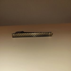 Gold-Tone Tie Clip, Tie Bar, Geometric, Rectangle,